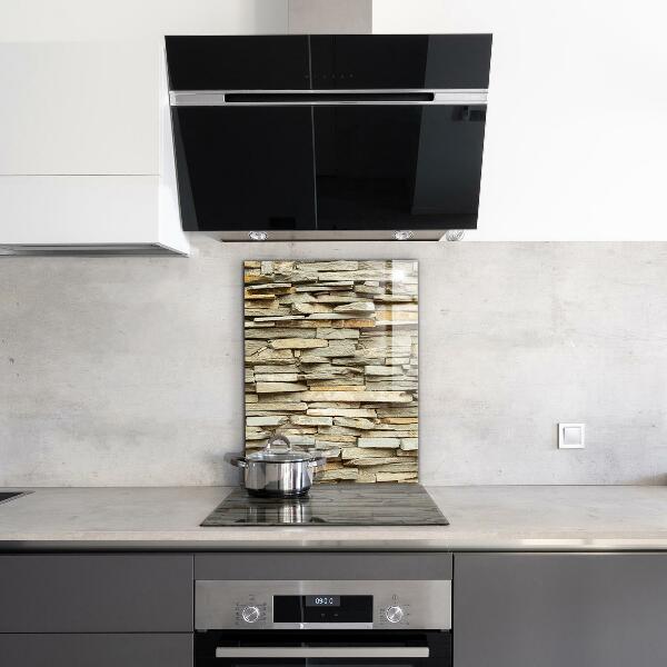 Kitchen glass panel Natural bricks