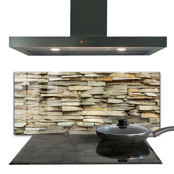 Kitchen glass panel Natural bricks