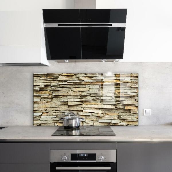 Kitchen glass panel Natural bricks