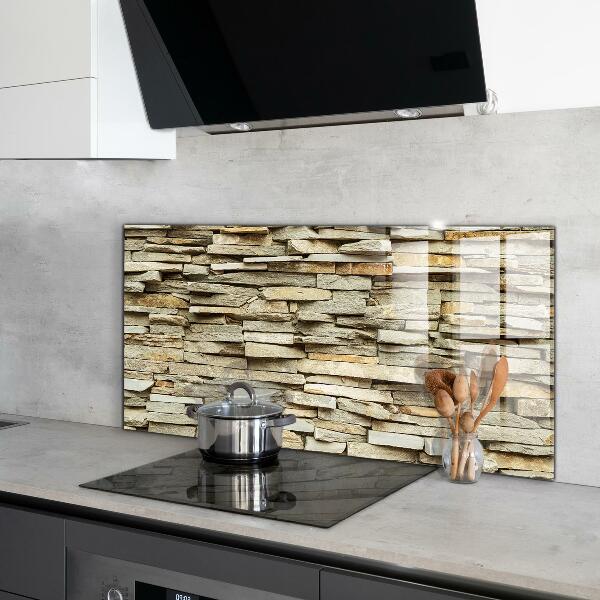 Kitchen glass panel Natural bricks