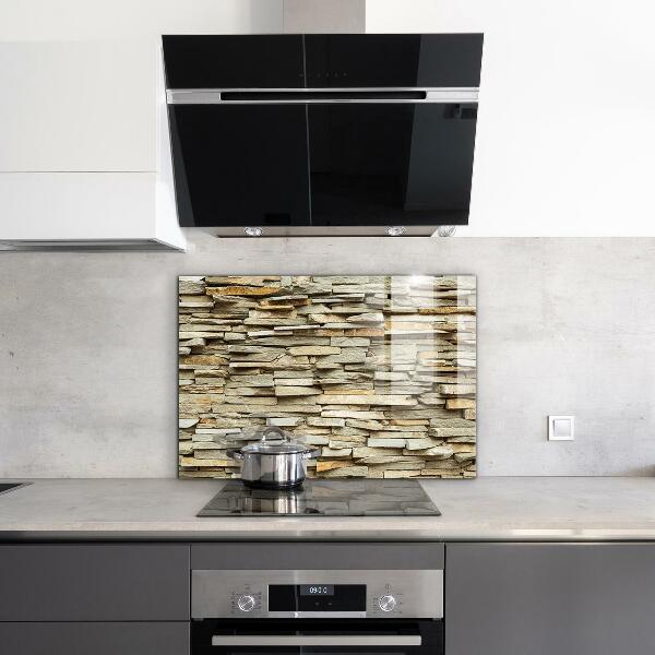 Kitchen glass panel Natural bricks