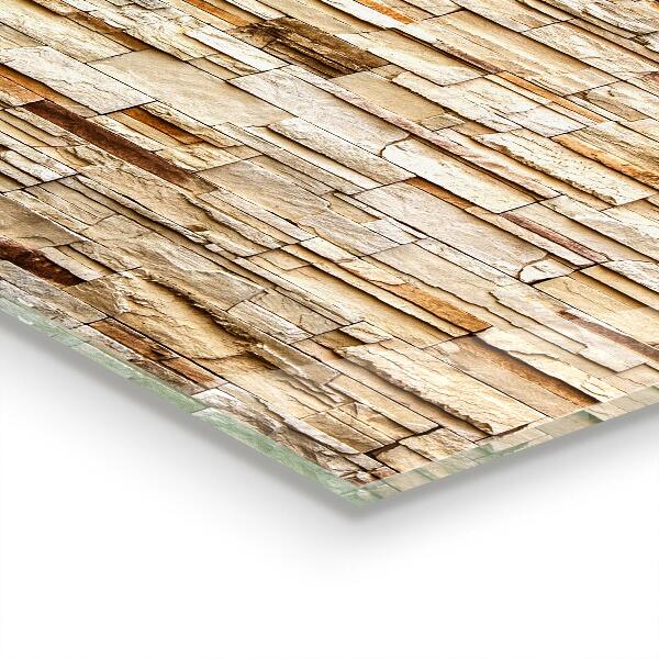 Kitchen glass panel Natural stone wall