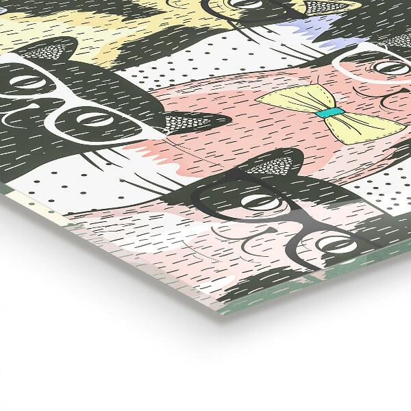 Hob splashback Cat hipster funny illustration