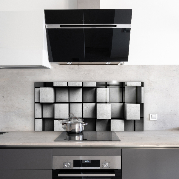 Kitchen wall panels Cubes geometric pattern