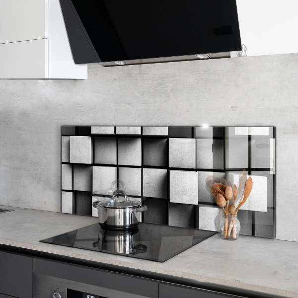 Kitchen wall panels Cubes geometric pattern