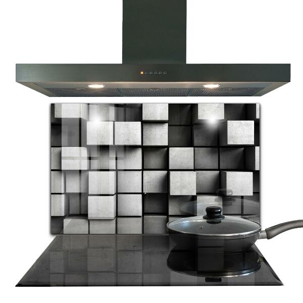 Kitchen wall panels Cubes geometric pattern