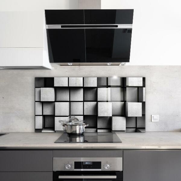 Kitchen wall panels Cubes geometric pattern