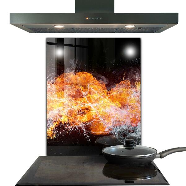 Kitchen wall panels The fight of the elements fire water