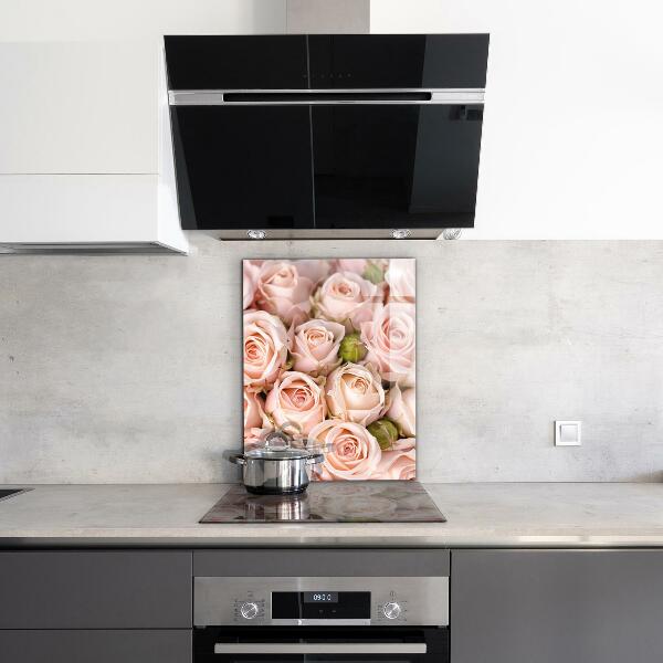 Kitchen wall panels Bouquet of delicate roses