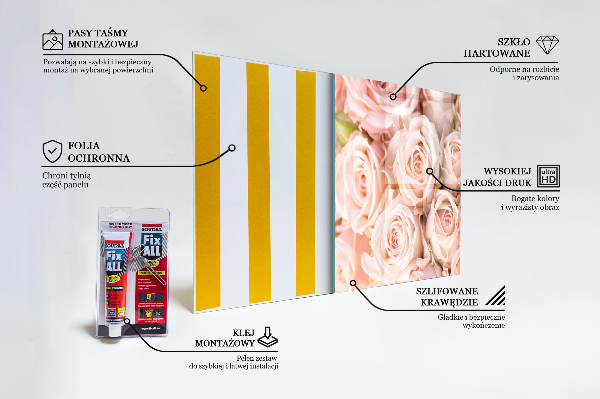 Kitchen wall panels Bouquet of delicate roses