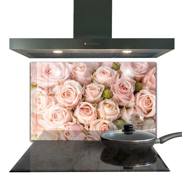 Kitchen wall panels Bouquet of delicate roses