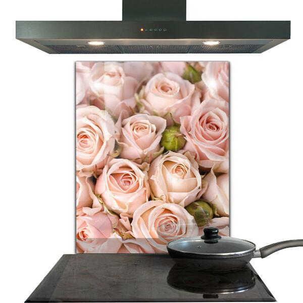Kitchen wall panels Bouquet of delicate roses