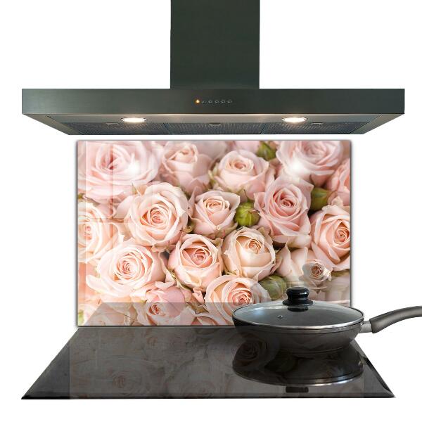 Kitchen wall panels Bouquet of delicate roses