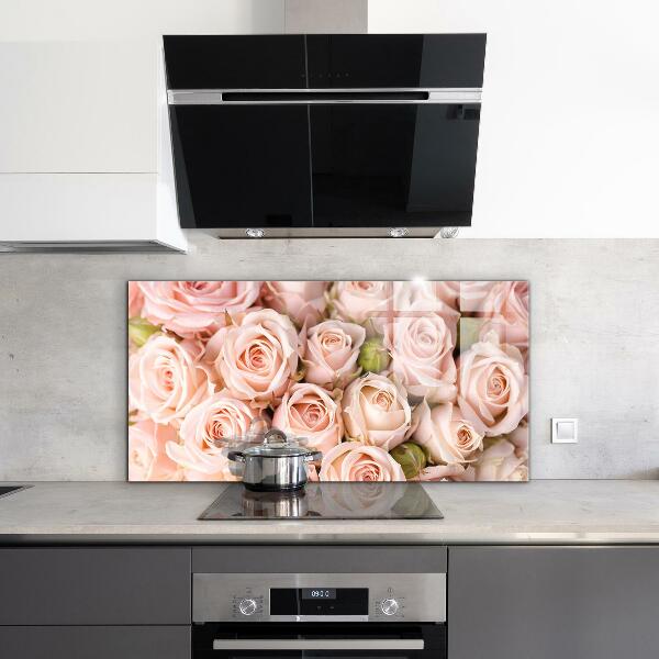 Kitchen wall panels Bouquet of delicate roses