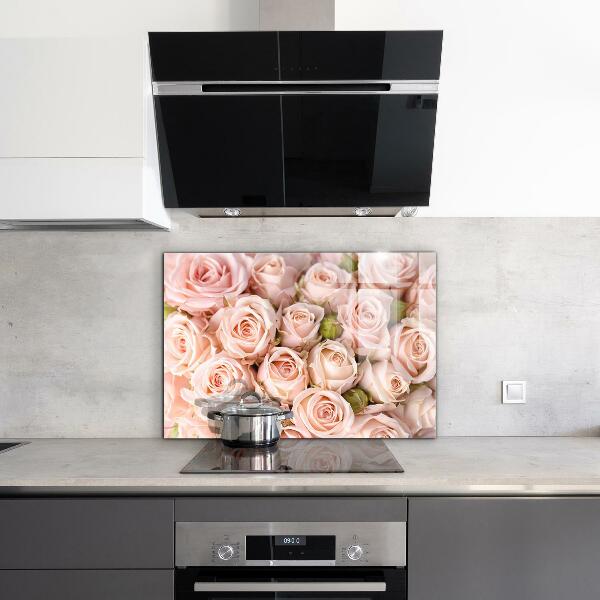Kitchen wall panels Bouquet of delicate roses