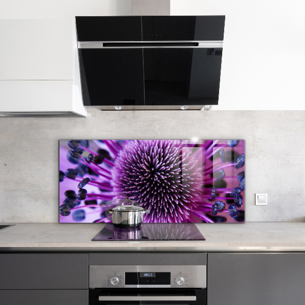Kitchen wall panels Purple flower