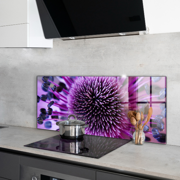 Kitchen wall panels Purple flower