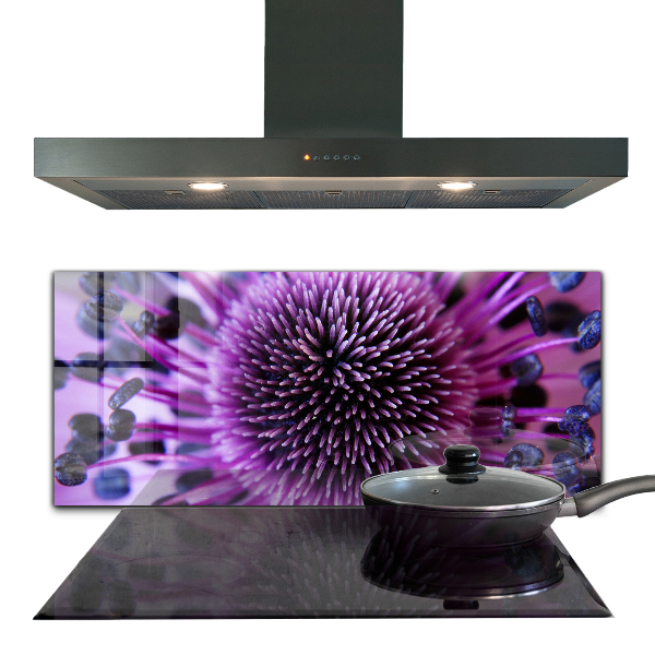 Kitchen wall panels Purple flower