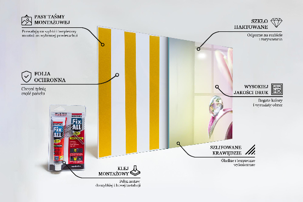 Kitchen wall panels Flower with dew drop morning