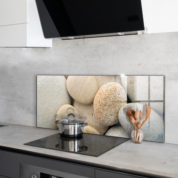 Kitchen glass panel Stony beach