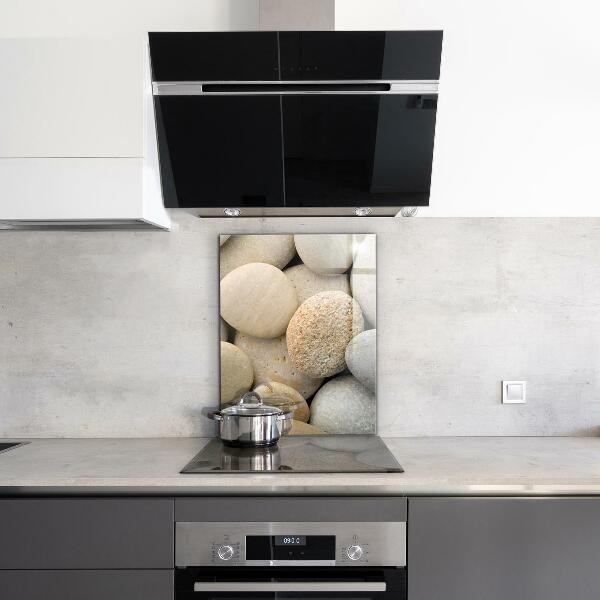 Kitchen glass panel Stony beach