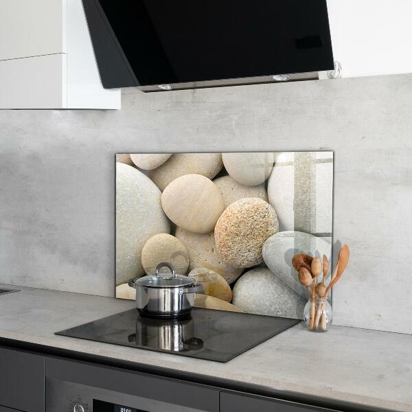 Kitchen glass panel Stony beach