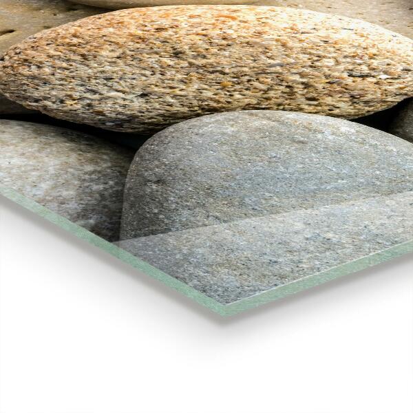 Kitchen glass panel Stony beach