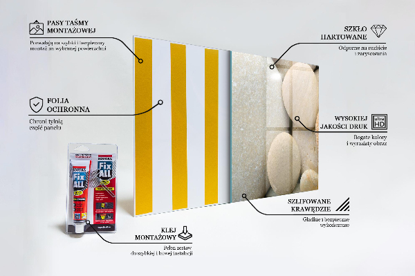 Kitchen glass panel Stony beach