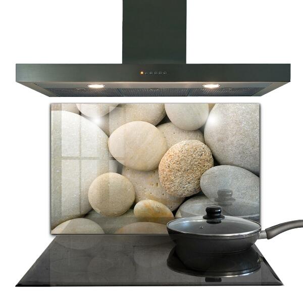 Kitchen glass panel Stony beach