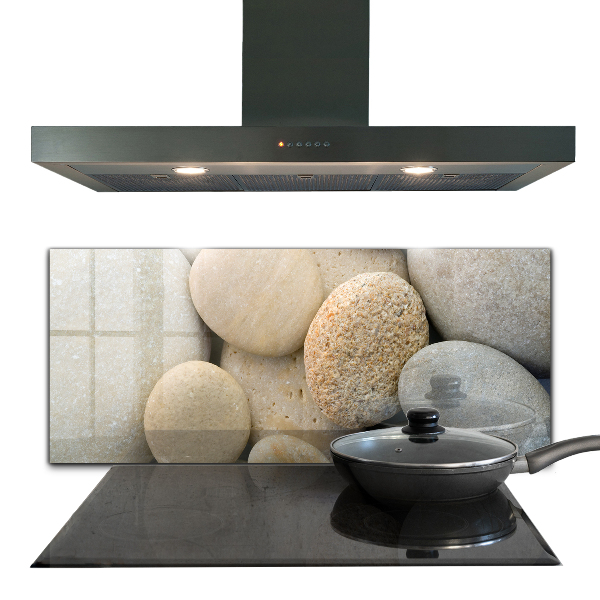 Kitchen glass panel Stony beach