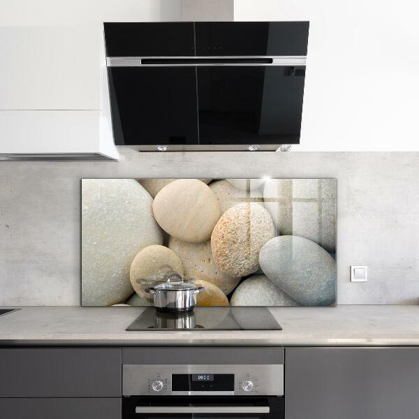 Kitchen glass panel Stony beach