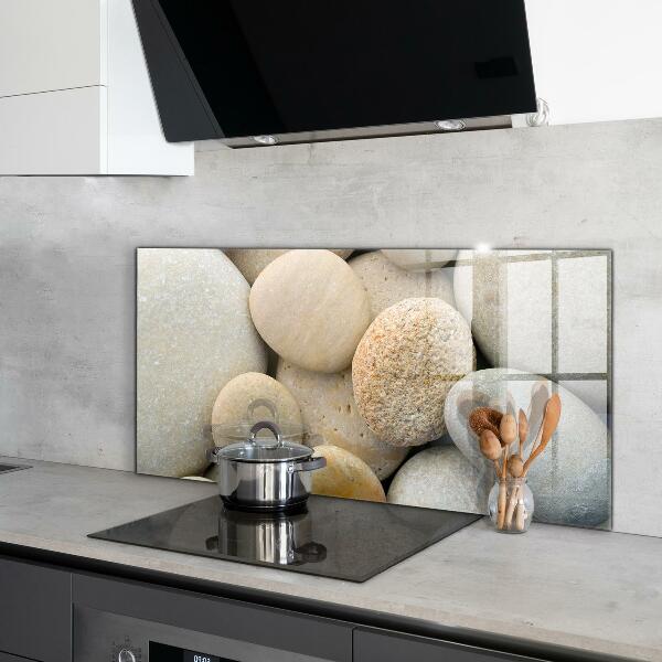 Kitchen glass panel Stony beach