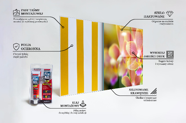 Kitchen wall panels Orange orchid