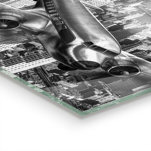 Kitchen wall panels Plane over new york