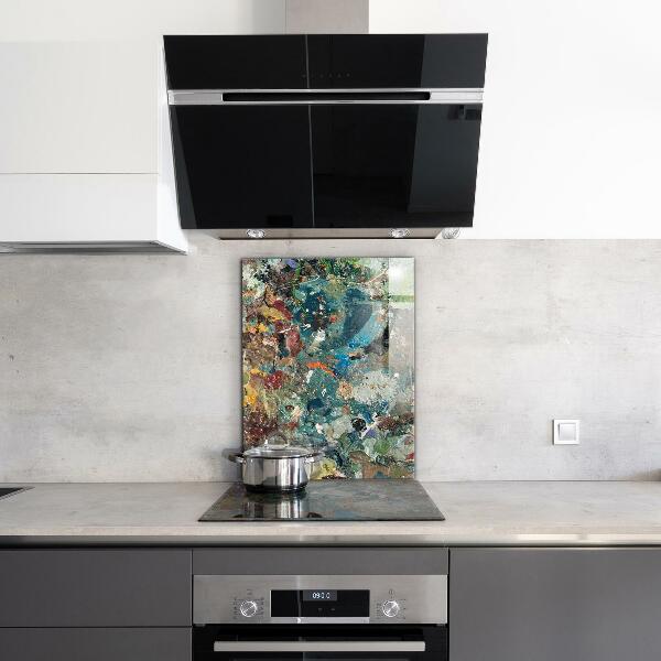 Kitchen glass panel Oil paint texture