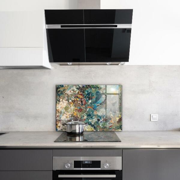 Kitchen glass panel Oil paint texture