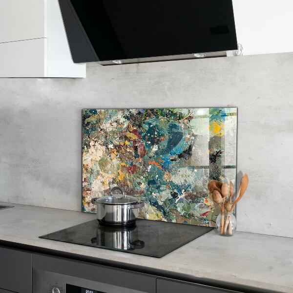 Kitchen glass panel Oil paint texture