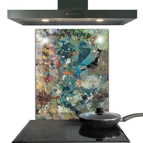 Kitchen glass panel Oil paint texture