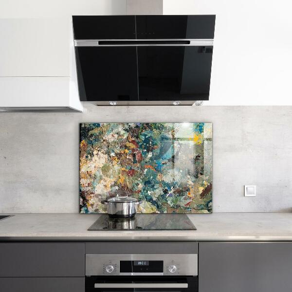 Kitchen glass panel Oil paint texture