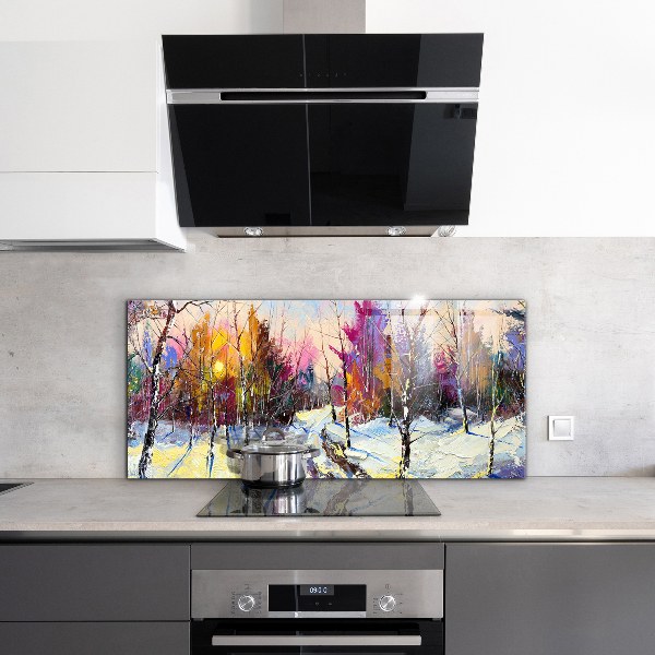 Kitchen wall panels Winter park acrylic painting