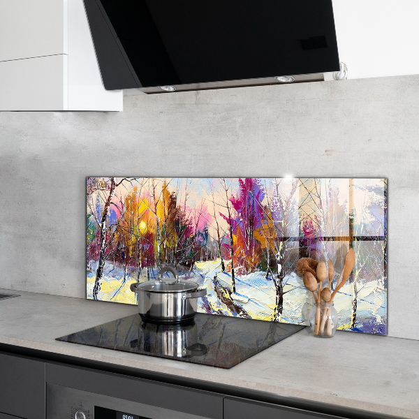 Kitchen wall panels Winter park acrylic painting
