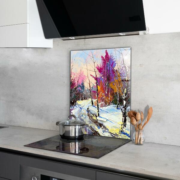 Kitchen wall panels Winter park acrylic painting