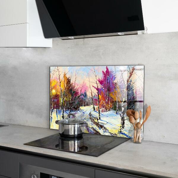 Kitchen wall panels Winter park acrylic painting