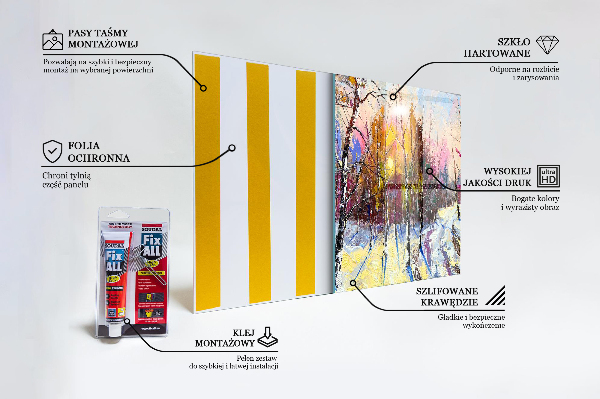 Kitchen wall panels Winter park acrylic painting