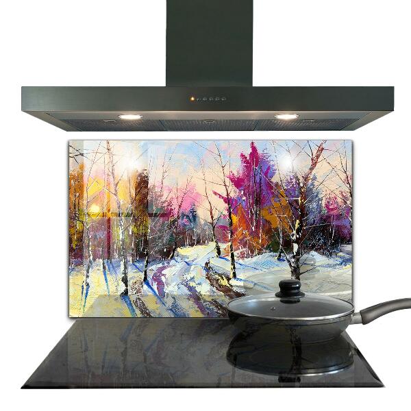 Kitchen wall panels Winter park acrylic painting
