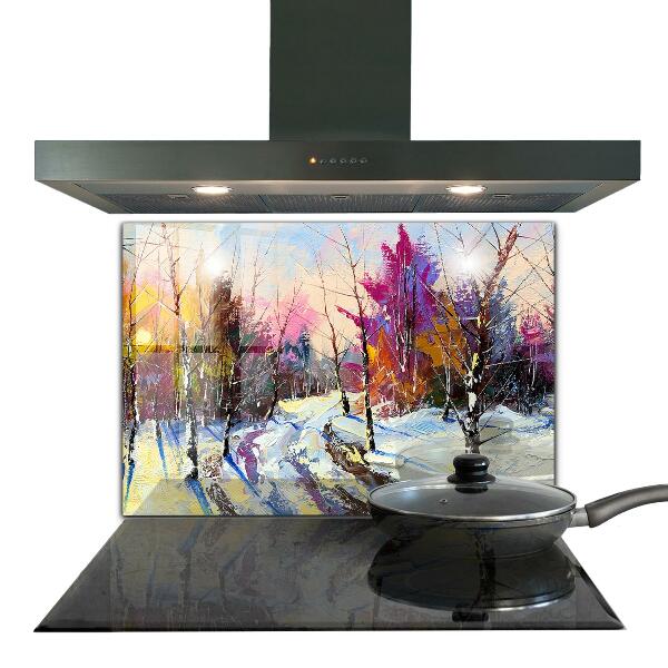 Kitchen wall panels Winter park acrylic painting