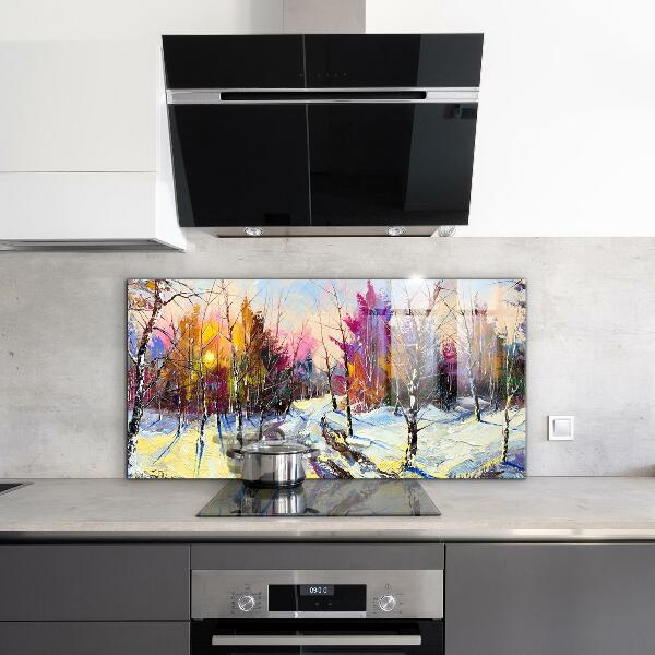 Kitchen wall panels Winter park acrylic painting