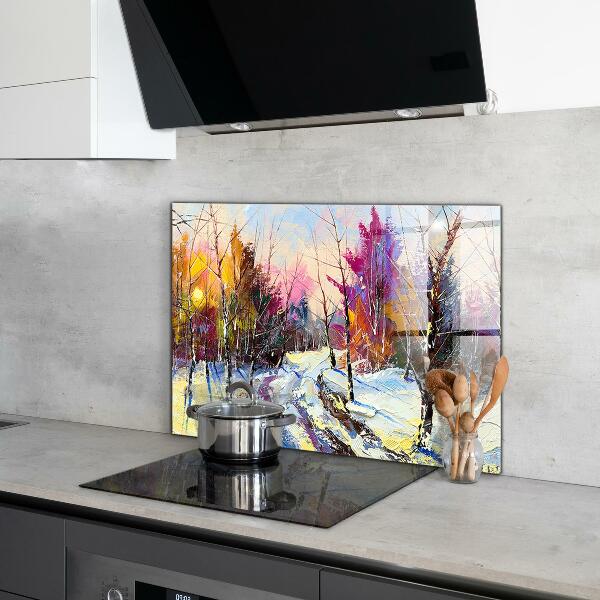 Kitchen wall panels Winter park acrylic painting