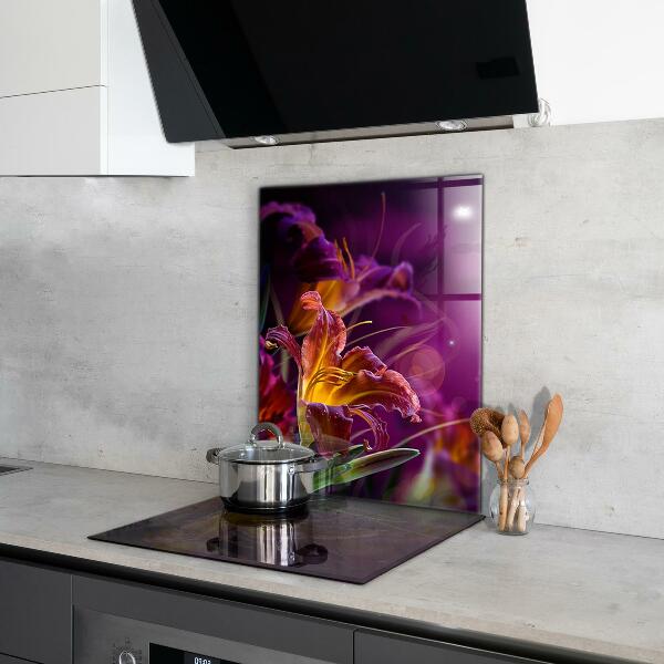 Kitchen wall panels Dark flower dark plant