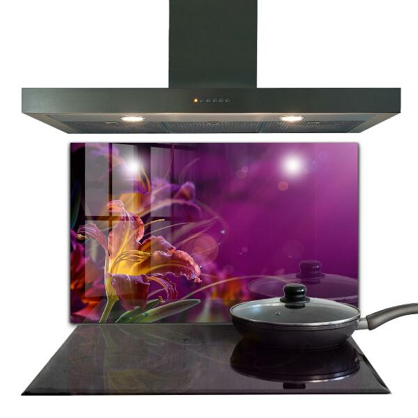 Kitchen wall panels Dark flower dark plant